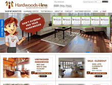 Tablet Screenshot of hardwoods4less.com